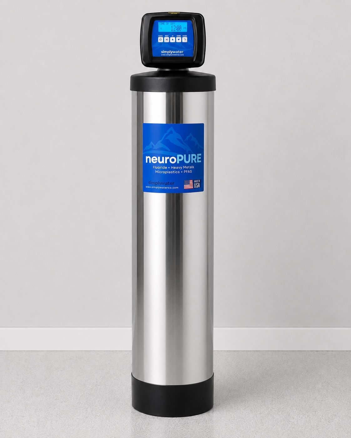Simply Water neuroPURE specialty whole-home filtration system.